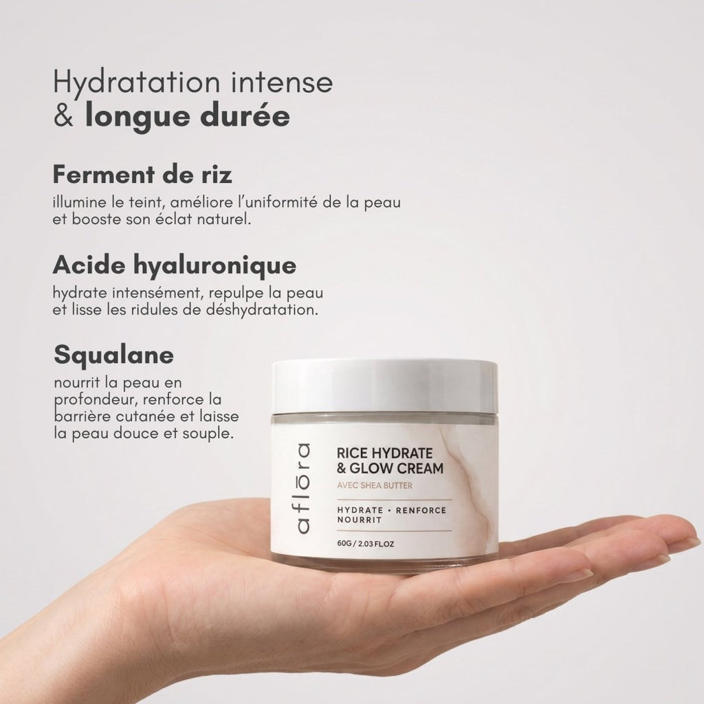 Aflōra Rice Hydrate & Glow Face Cream - 60g - Aflora.ch