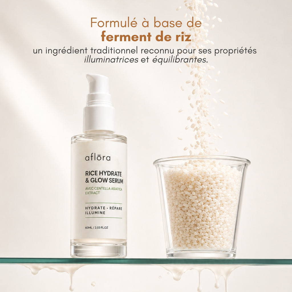 Aflōra Rice Hydrate & Glow Gesichtsserum – 60 ml