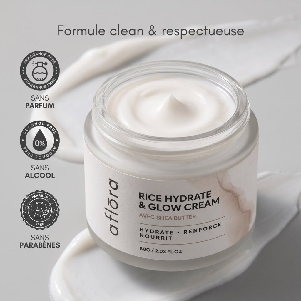 Aflōra Rice Hydrate & Glow Face Cream - 60g - Aflora.ch