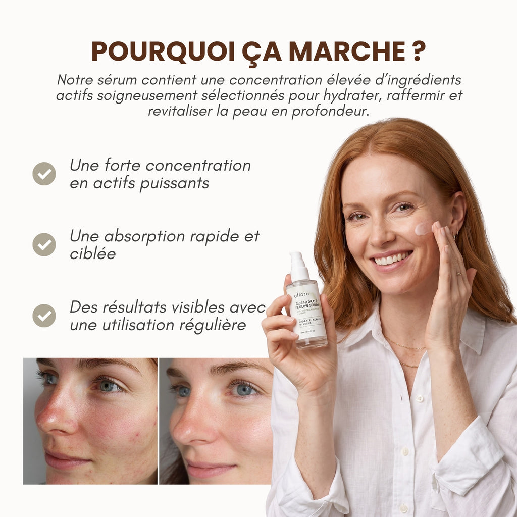 Aflōra Rice Hydrate & Glow Gesichtsserum – 60 ml