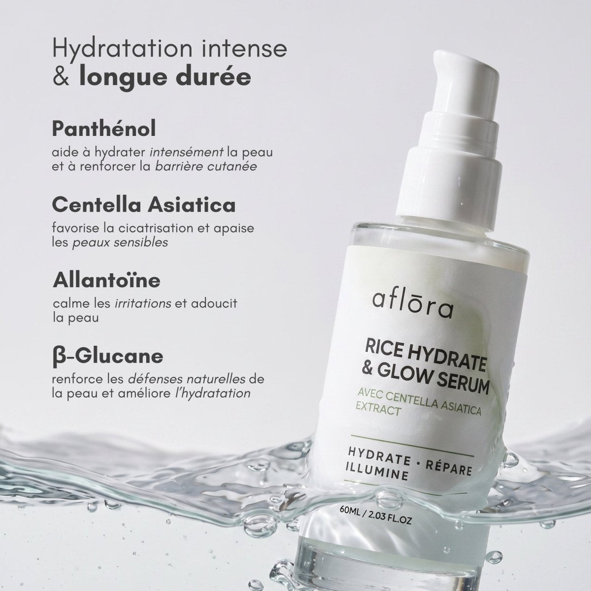Aflōra Rice Hydrate & Glow Face Serum - 60ml - Aflora.ch