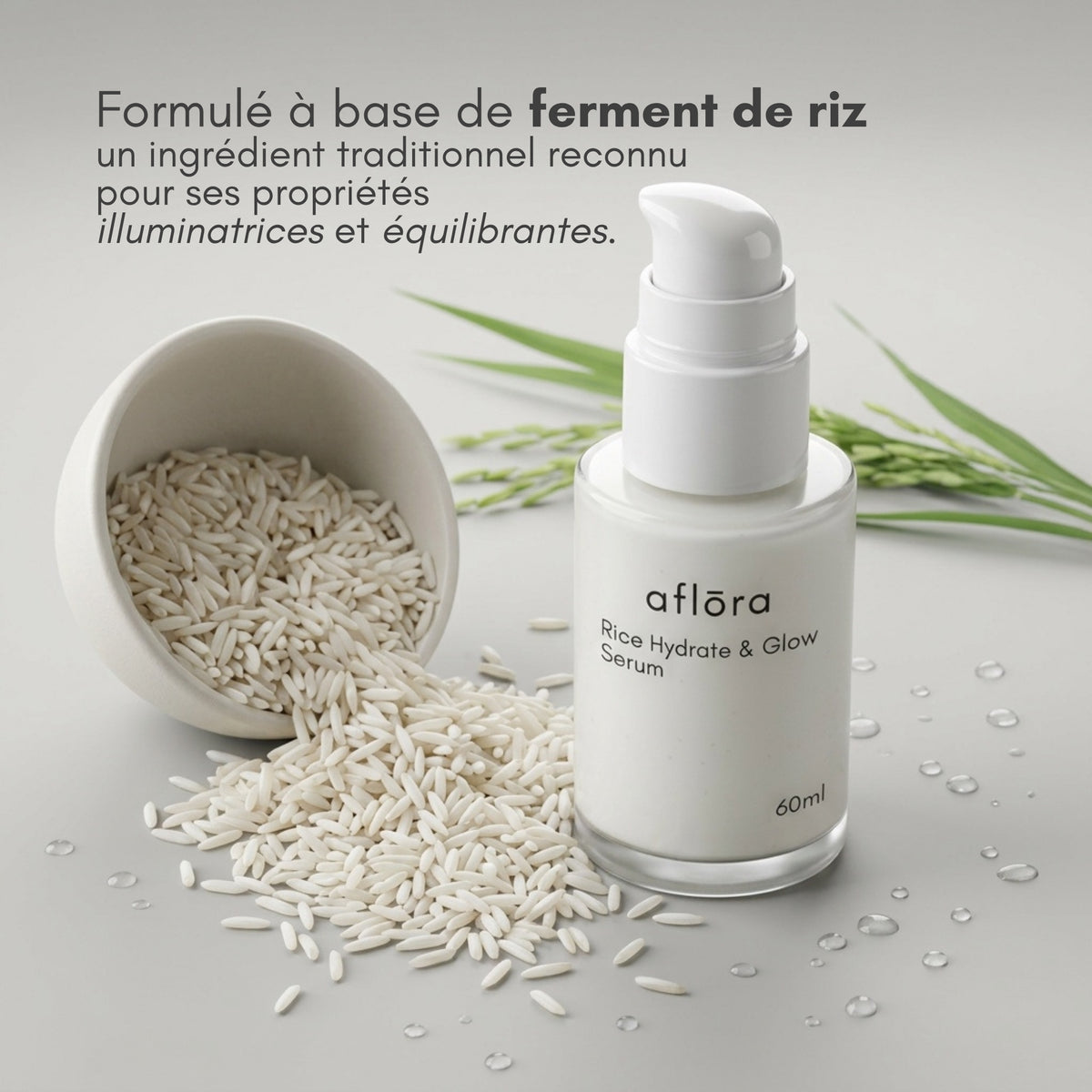 Aflōra Rice Hydrate & Glow Face Serum - 60ml