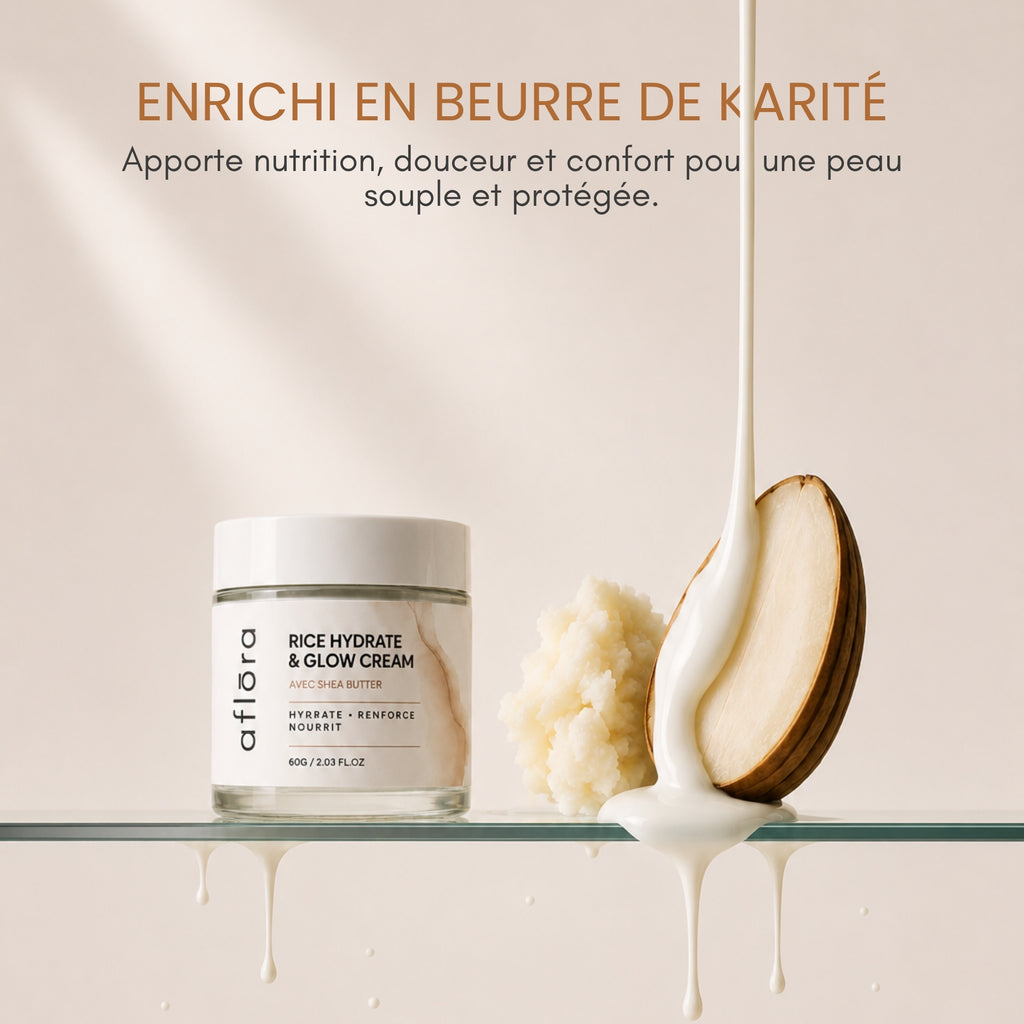 Aflōra Rice Hydrate & Glow Gesichtscreme – 60 g
