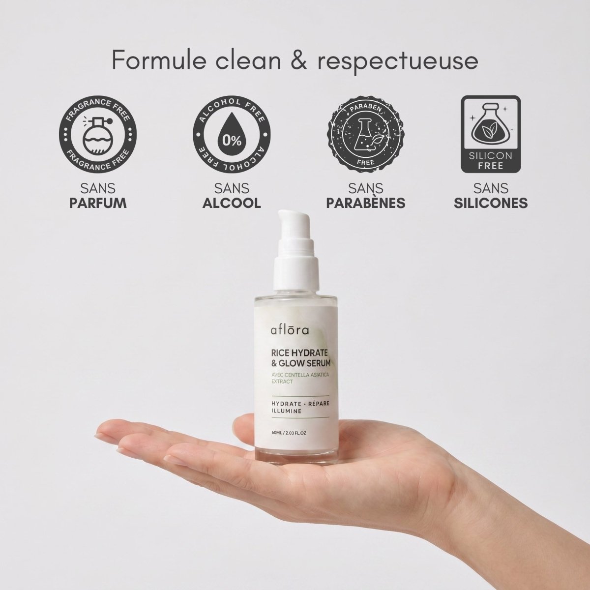 Aflōra Rice Hydrate & Glow Face Serum - 60ml - Aflora.ch