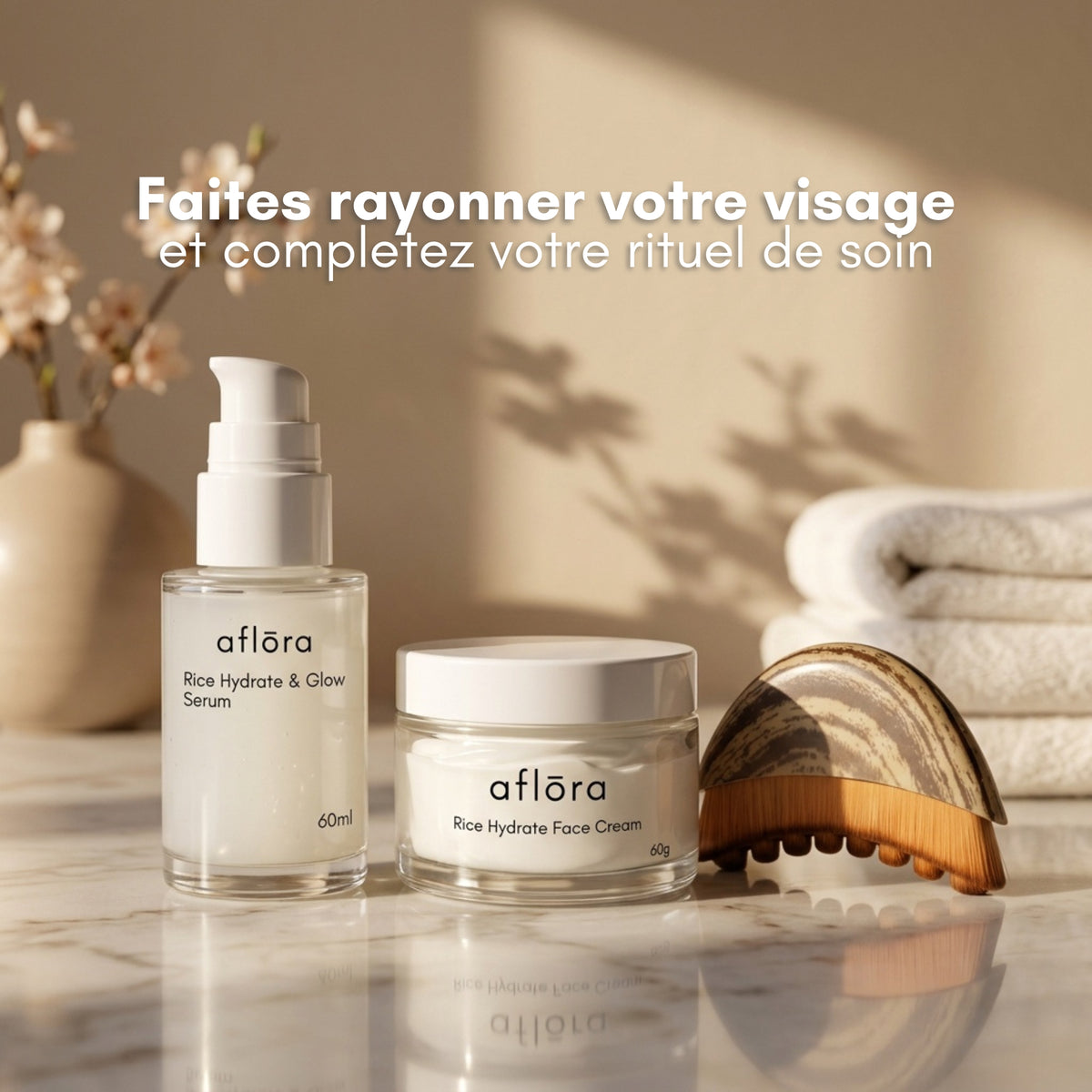 Aflōra Rice Hydrate & Glow Face Serum - 60ml