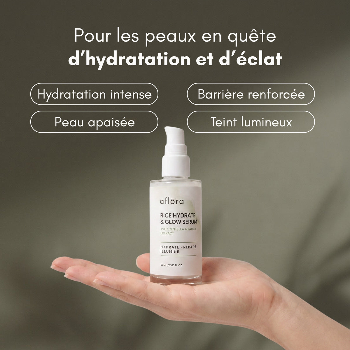 Aflōra Rice Hydrate & Glow Gesichtsserum – 60 ml
