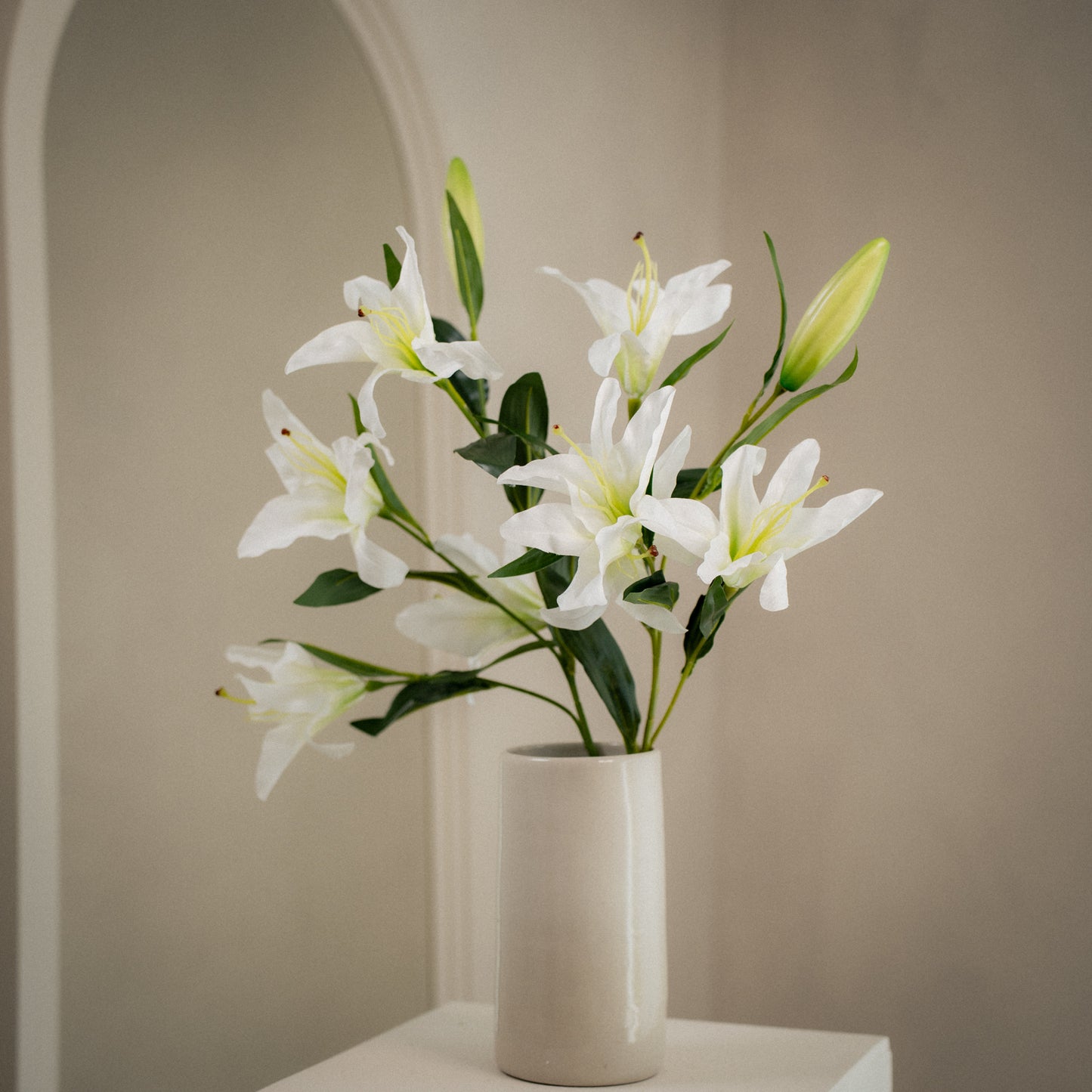 Grande tige de lys artificiel à 4 fleurs