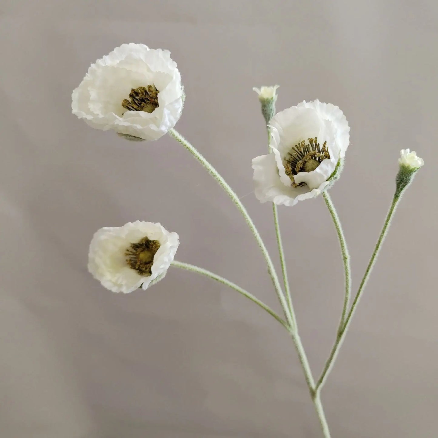 Tige de coquelicots artificiels à 5 fleurs