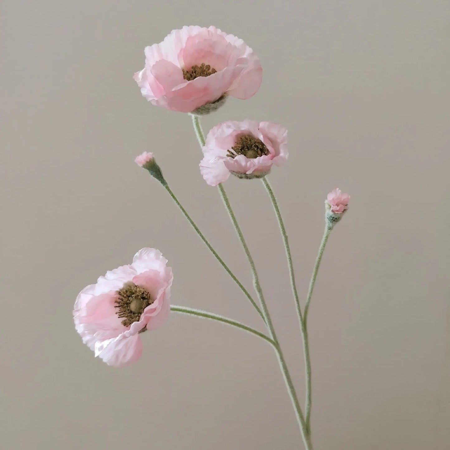 Tige de coquelicots artificiels à 5 fleurs