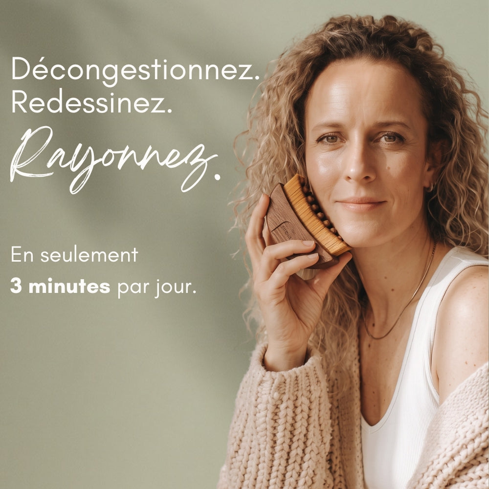 FlōGlow – Lymphdrainage-Bürste „Signature Wood Edition“