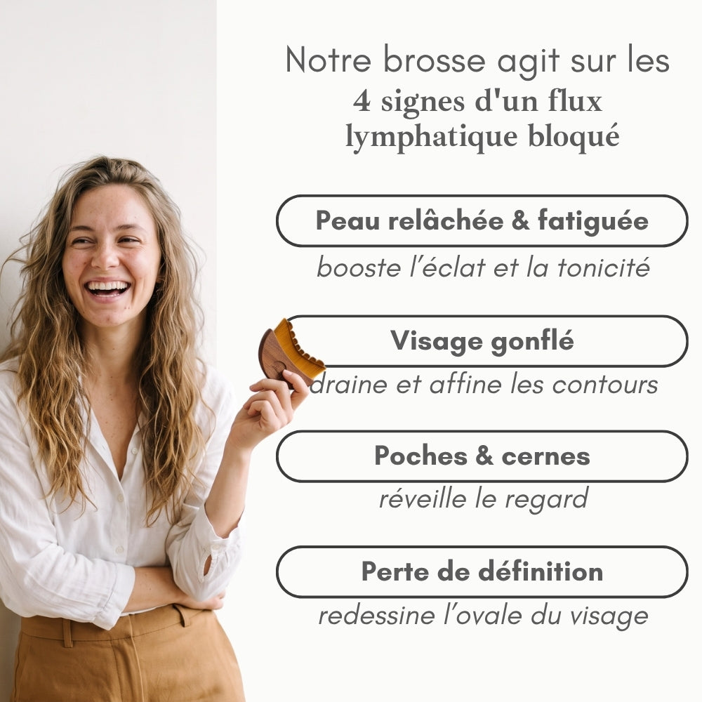 FlōGlow – Lymphdrainage-Bürste „Signature Wood Edition“